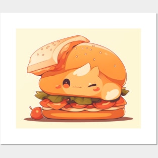 Chibi Burger Kun Super Kawaii Posters and Art